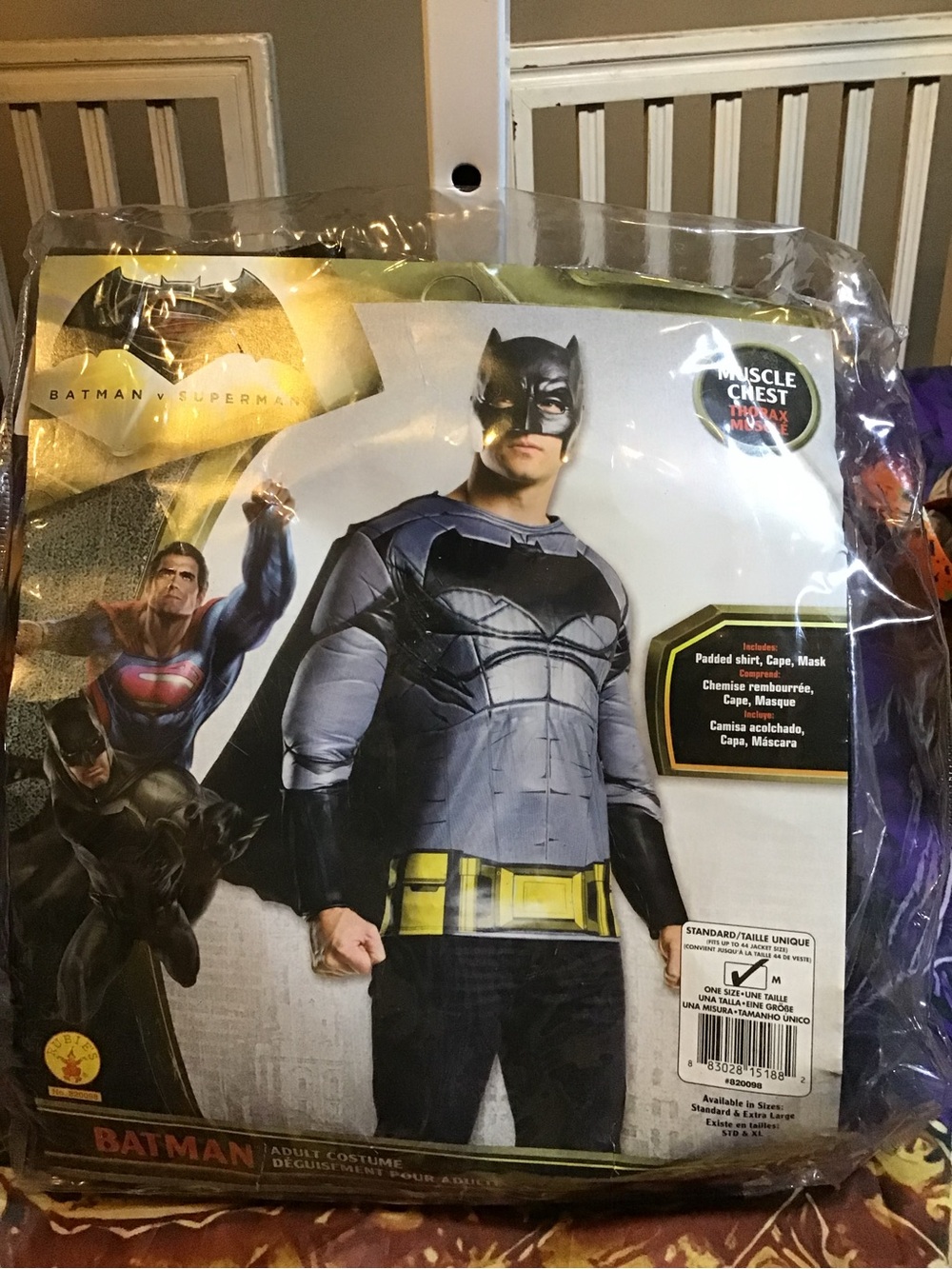 Batman vs Superman muscle shirt & mask adult standard